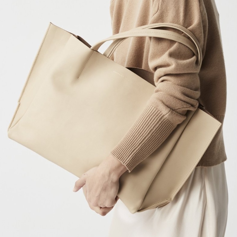 Ampersand As Apostrophe Sideways Leather Tote